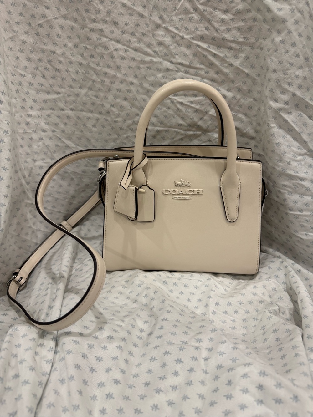 Coach Andrea Carryall Bag Silver/Chalk